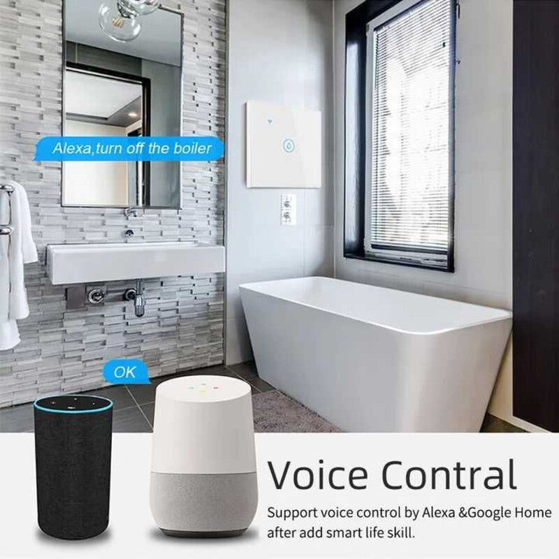 Intrerupator smart BOILER 4000W WiFi + BLE panou sticla TUYA Intrerupator smart BOILER 4000W WiFi + BLE panou sticla TUYA